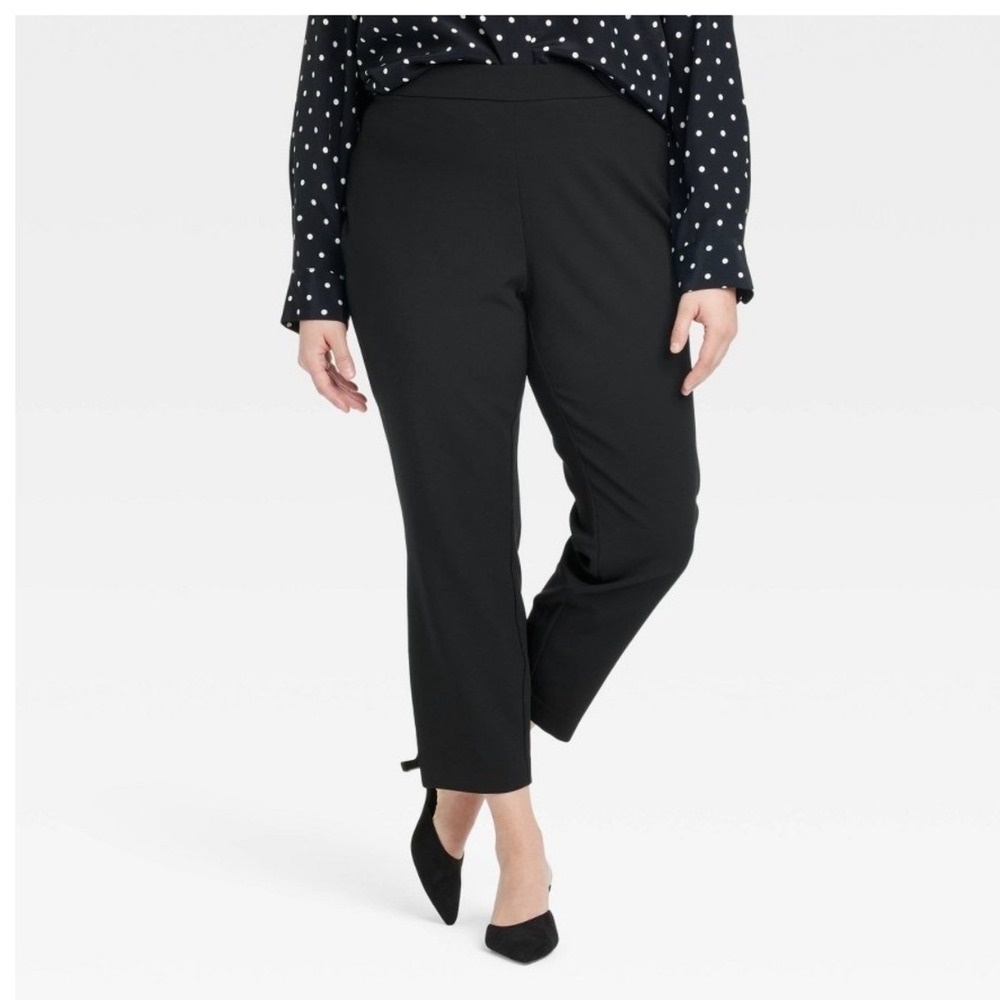 A New Day High Rise Skinny Ankle Pull On Pants Black Womens Plus Size 22 Career